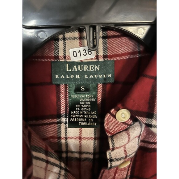 Polo Ralph Lauren Plaid Button Down Shirt Size Small Relaxed Fit Red Blue Preppy - Picture 2 of 3
